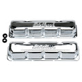 Edelbrock 4431 Signature Series Valve Cover for AMC V8 Engines, Chrome Steel, Short Design, Pair