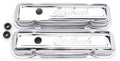 Edelbrock 4456 Signature Series Valve Cover for Pontiac V8 with Chrome Finish and Breather Hole