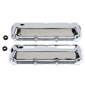 Edelbrock Signature Series Valve Cover for Big Block Ford, Chrome Steel, Short Baffled with Breather Hole and Grommets - Part 4463