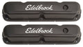 Edelbrock 4473 Signature Series Valve Cover for Small Block Mopar, Short Baffled with Breather Hole and Grommets, Black Steel