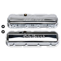 Edelbrock 4480 Signature Series Short Valve Cover for Big Block Chevy, Chrome Steel, Baffled with Breather Hole and Grommets