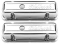 Edelbrock 4486 Signature Series Valve Cover for Buick V6 Engine, Short Baffled with Breather Hole and Chrome Finish