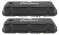 Edelbrock 4603 Signature Series Tall Valve Cover Kit for Small Block Ford, Black Powder Coat