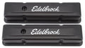 Edelbrock 4643 Signature Series Tall Valve Cover Kit for Small Block Chevy, Black Powder Coated Steel