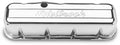 Edelbrock 4680 Signature Series Tall Valve Cover for Big Block Chevy, Chrome Steel with Baffled Design and Breather Hole Pair