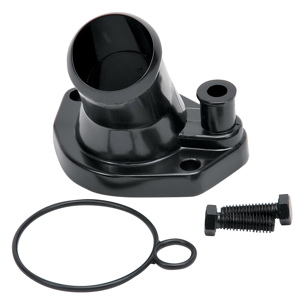 Edelbrock 48143 Water Neck for Small Block Ford 289-351W, 15 Degree, Steel with Black Powder Coat and O-Ring Seal
