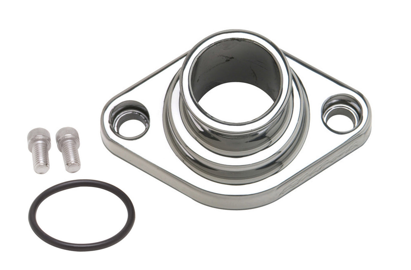 Edelbrock 4816 Chevy V8 Thermostat Housing - Straight, 1-1/2 Inch ID Hose, Aluminum Polished Finish