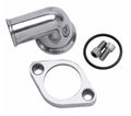 Edelbrock 4818 Chevy V8 Thermostat Housing, 90 Degree, Aluminum, Polished Finish, 1-1/2 Inch Hose Diameter