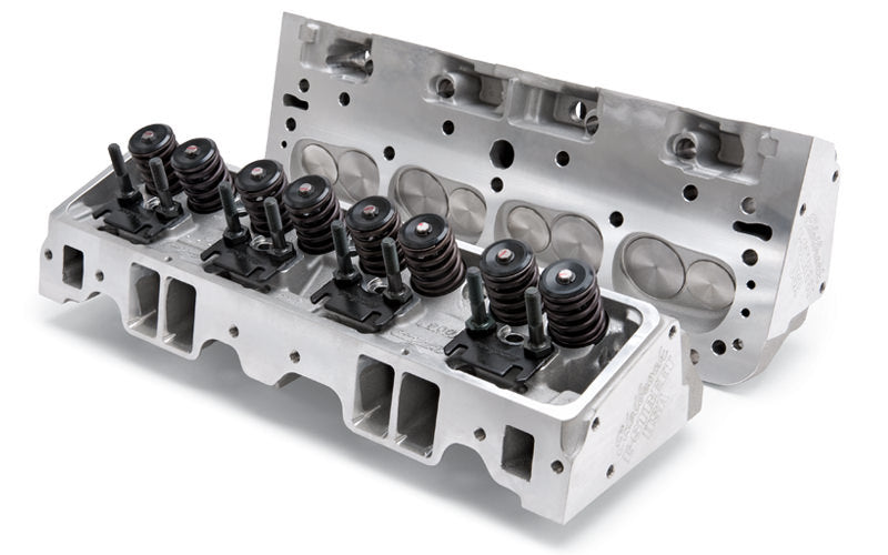 Edelbrock SBC E-Street Cylinder Heads 70cc Combustion Chamber with 2.02/1.60 Valve Sizes for Small Block Chevy