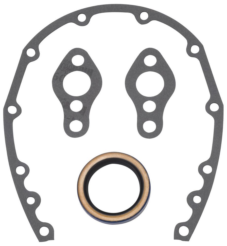 Edelbrock SBC Timing Cover Gasket and Oil Seal Kit Part 6997 for Small Block Chevy