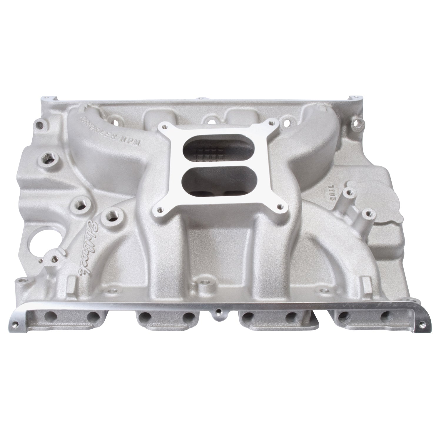 Edelbrock FE Performer RPM Intake Manifold for Ford FE-Series 332-428 Cubic Inches, Square Bore, Dual Plane, Aluminum, Natural Finish