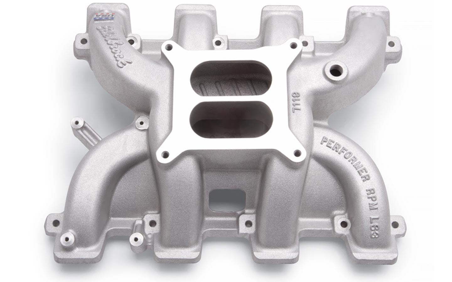 Edelbrock 71197 Chevy LS3 Performer RPM Intake Manifold for Square Bore Carbs