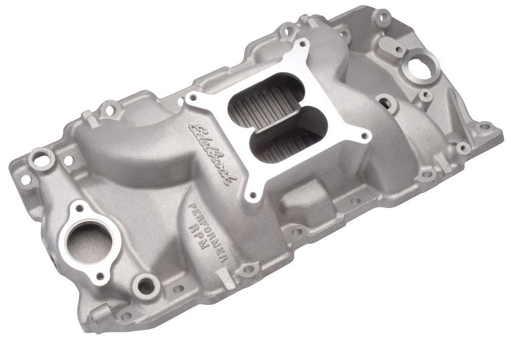 Edelbrock 7163 Performer RPM 2-R Intake Manifold for Big Block Chevy, Square Bore, Dual Plane, Aluminum Natural Finish