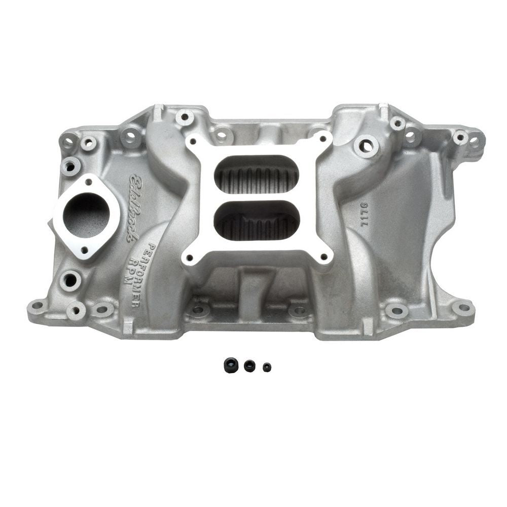 Edelbrock Performer RPM 7176 Intake Manifold for Small Block Mopar 340 / 360 - Square Bore, Dual Plane, Aluminum, Natural Finish