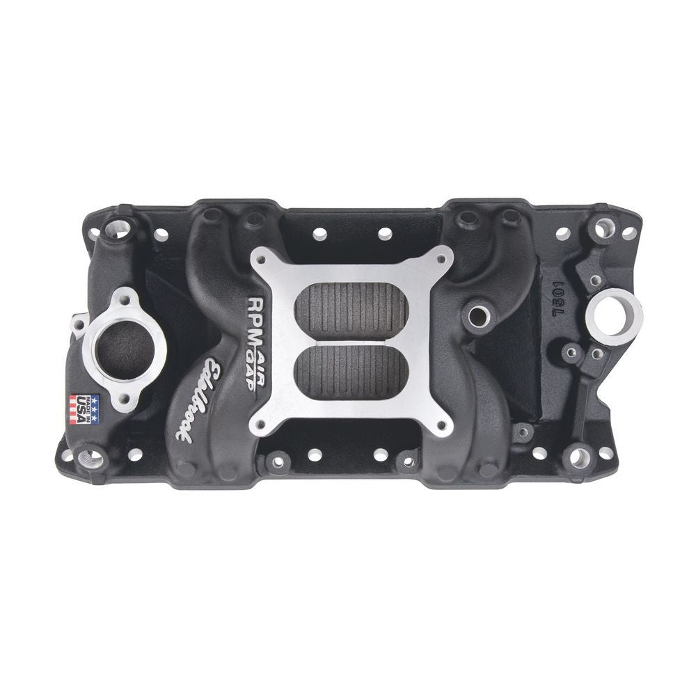 Edelbrock SBC Performer RPM Air Gap Intake Manifold with Black Finish