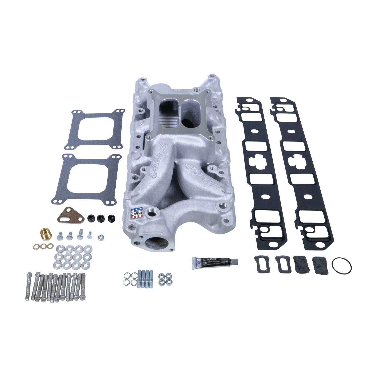 Edelbrock 7521-KIT RPM Air-Gap Intake Manifold Kit for Small Block Ford with Square Bore Dual Plane Design