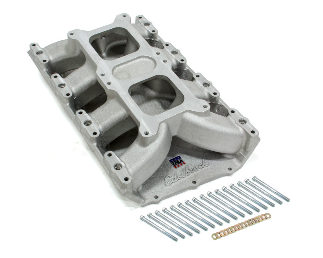 Edelbrock 75245 BBM Dual Quad Intake Manifold for Mopar 426 Hemi with Single Plane Aluminum Finish