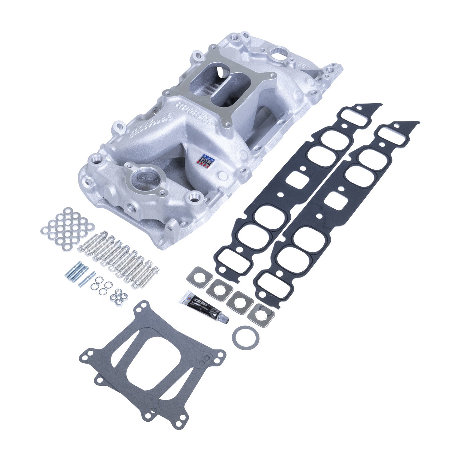 Edelbrock 7561-KIT RPM Air Gap Big Block Chevy Intake Manifold Kit with Gaskets and Hardware