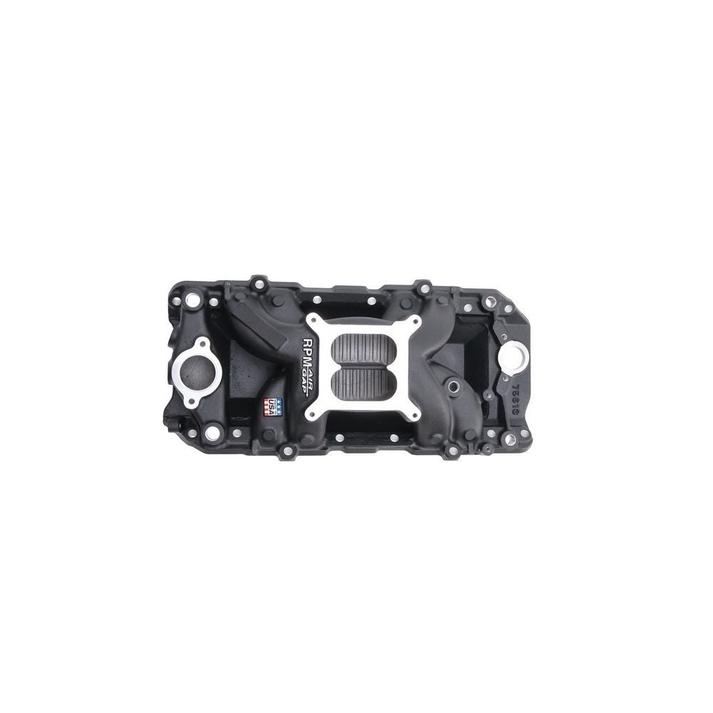 Edelbrock 75613 Performer RPM Air-Gap Intake Manifold for Big Block Chevrolet, Dual Plane, Square Bore, Aluminum with Black Powder Coat Finish