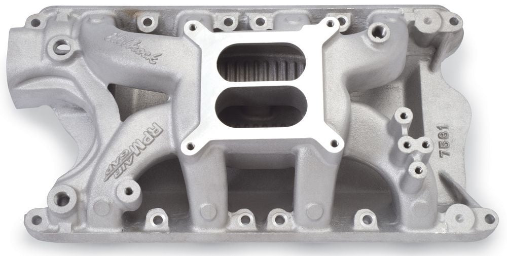 Edelbrock 7581 Performer RPM Air-Gap Intake Manifold for Small Block Ford 351W, Square Bore, Dual Plane, Aluminum, Natural Finish