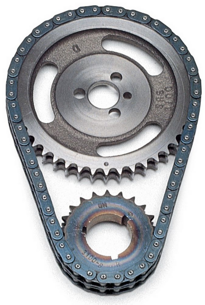 Edelbrock 7800 True Roller Timing Set for Small Block Chevy and GM V6 with Double Roller Chain and Keyway Adjustment