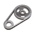 Edelbrock 7803 True Roller Timing Set for Small Block Mopar V6, Double Roller Chain, Keyway Adjustable, Cast Iron and Billet Steel Construction