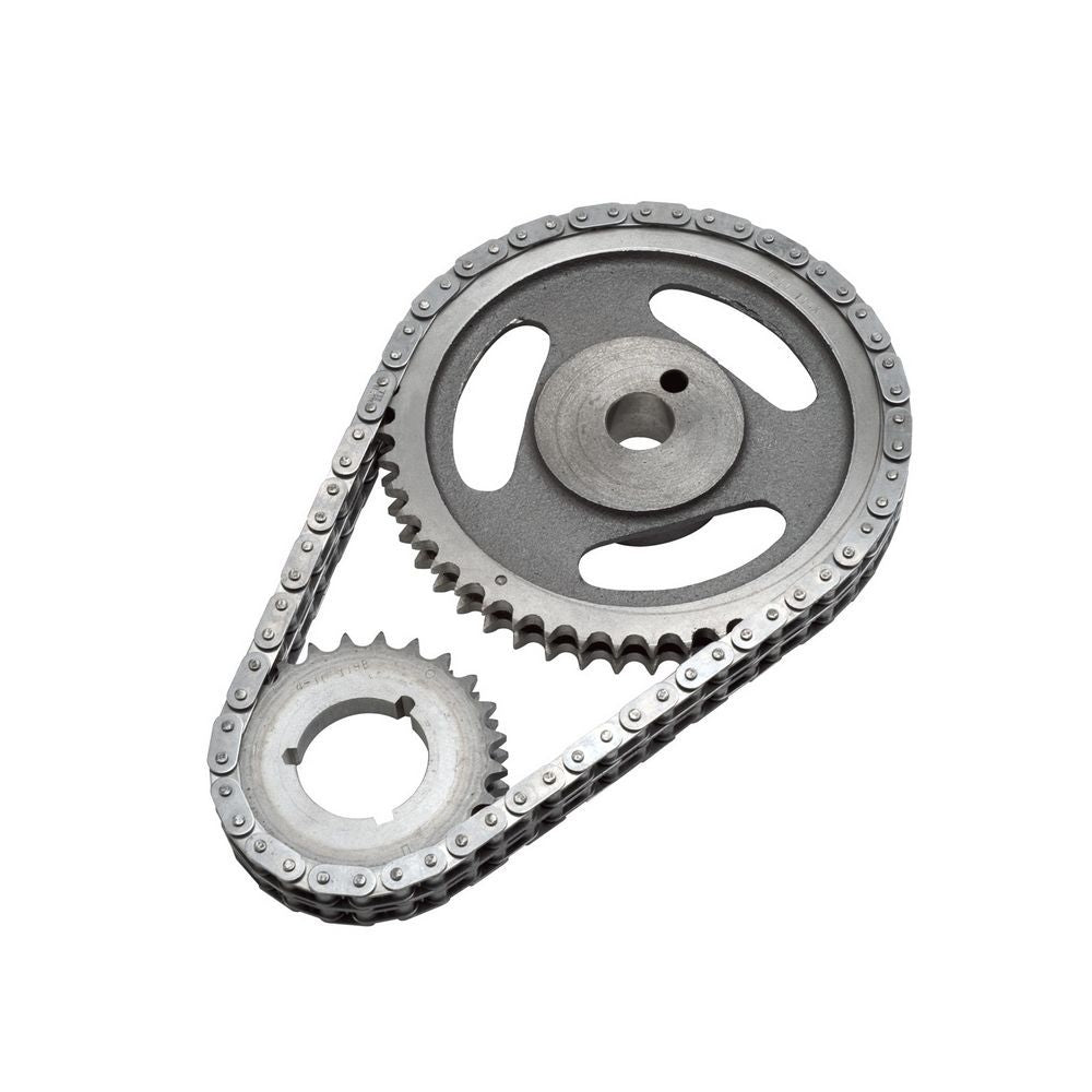 Edelbrock 7808 True Roller Timing Set for Ford FE-Series Engines, Double Roller, Keyway Adjustable, Cast Iron and Billet Steel