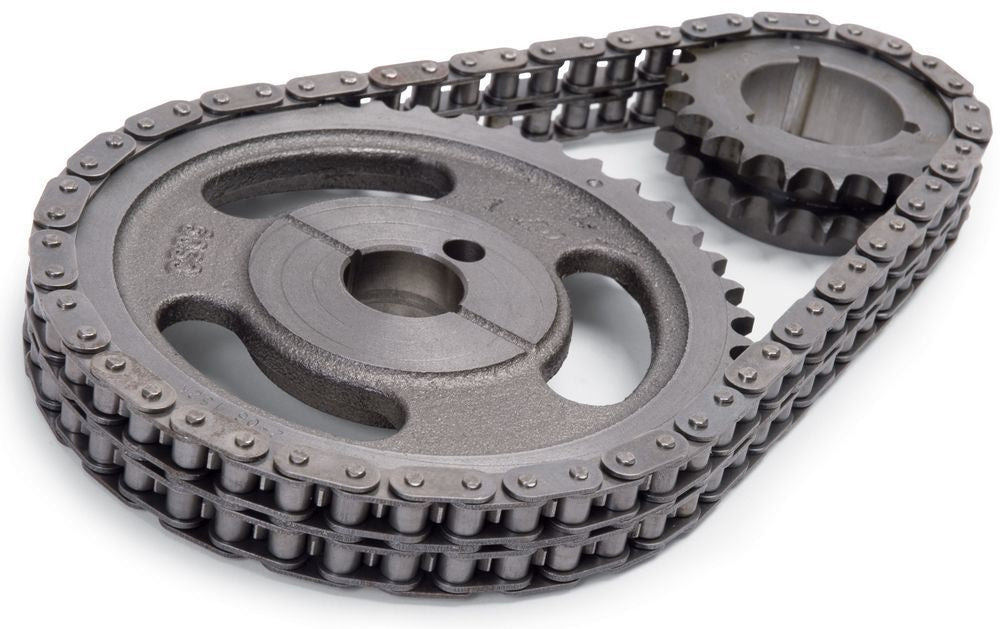 Edelbrock 7820 True Roller Timing Set for Small Block Ford, Double Roller, Keyway Adjustable, Cast Iron and Billet Steel Components
