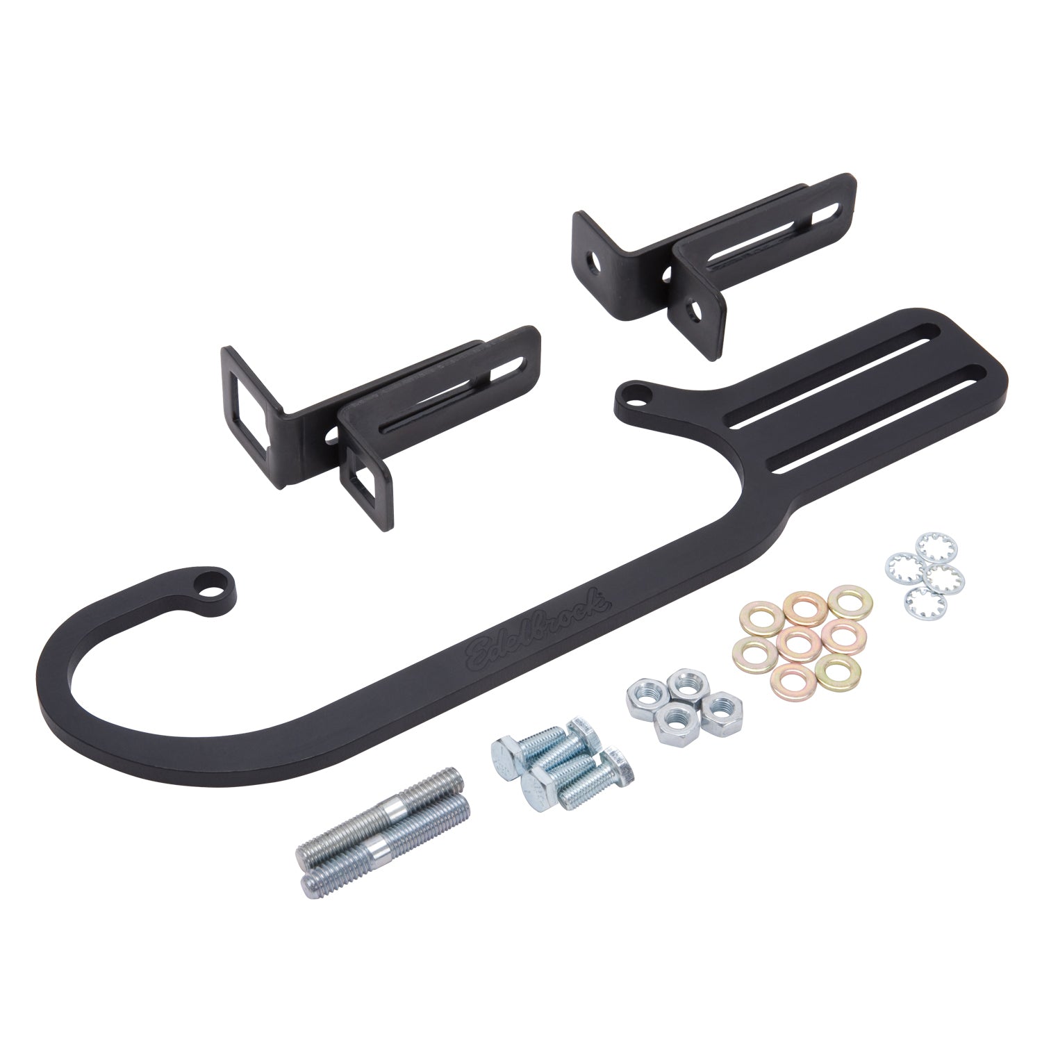 Edelbrock 8041 Throttle and Transmission Kickdown Bracket for 4150 Square Bore Carburetors, Aluminum, Black Anodized Finish