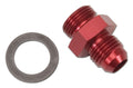 Edelbrock 8087 Aluminum Straight Adapter Fitting 6 AN Male to 5/8-20 in Male Red Anodized