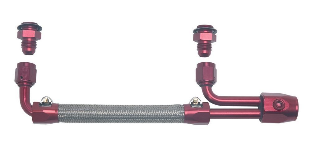 Edelbrock 8088 Dual Quad Fuel Line Kit with Stainless Hose and Fittings