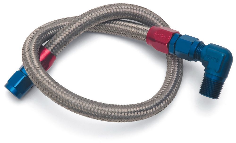 Edelbrock 8123 SBC Small Block Chevy Braided Stainless Steel Fuel Line Kit