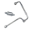 Edelbrock 8128 Dual Feed Fuel Line Kit for Thunder AVS Carburetors with Braided Stainless Hose and Chrome Finish