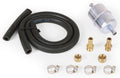 Edelbrock 8135 Fuel Line and Filter Kit with Steel In-Line Filter, 3/8 Inch Hose Barb, 24 Inch Rubber Hose, Fittings, and Clamps
