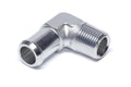 Edelbrock 8166 Hose End Adapter Fitting 90 Degree 1/2 Inch NPT to 3/4 Inch Hose Barb Aluminum