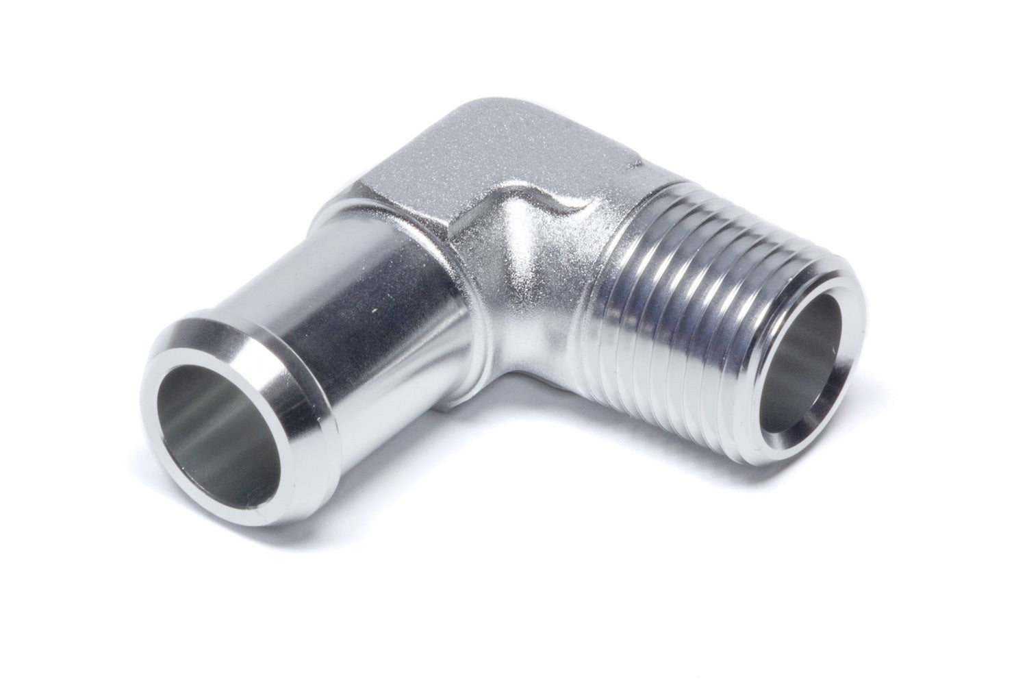 Edelbrock 8166 Hose End Adapter Fitting 90 Degree 1/2 Inch NPT to 3/4 Inch Hose Barb Aluminum