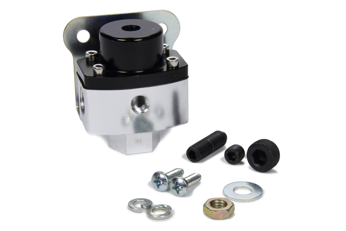 Edelbrock 8190 Fuel Pressure Regulator, 4.5 to 10 PSI, In-Line, 3/8 Inch NPT Inlet and Outlets, Aluminum Finish