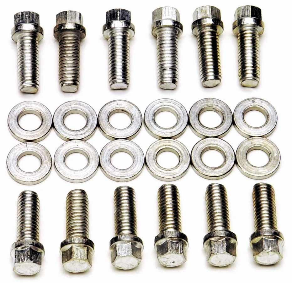 Edelbrock 8504 Intake Manifold Bolt Kit for Small Block Chevy Engines, Steel, Cadmium Finish