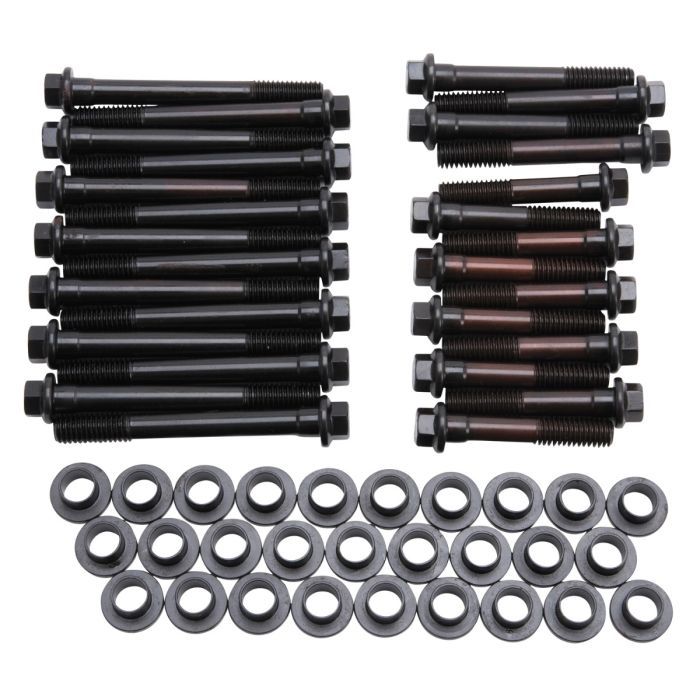 Edelbrock E-Series Head Bolt Kit for AMC V8 Engines 7/16 Inch Hex Chromoly Black Oxide
