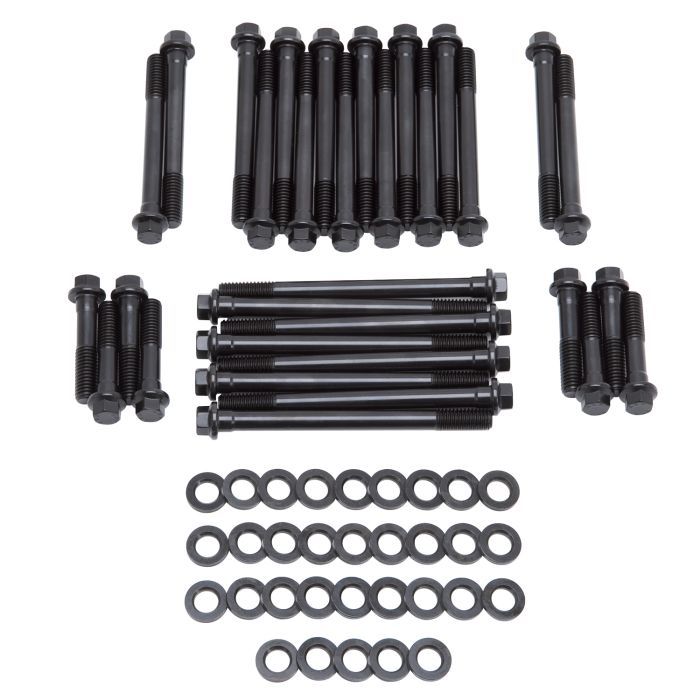 Edelbrock E-Series Head Bolt Kit for Big Block Chevy Engines, Hex Head, Chromoly, Black Oxide Finish