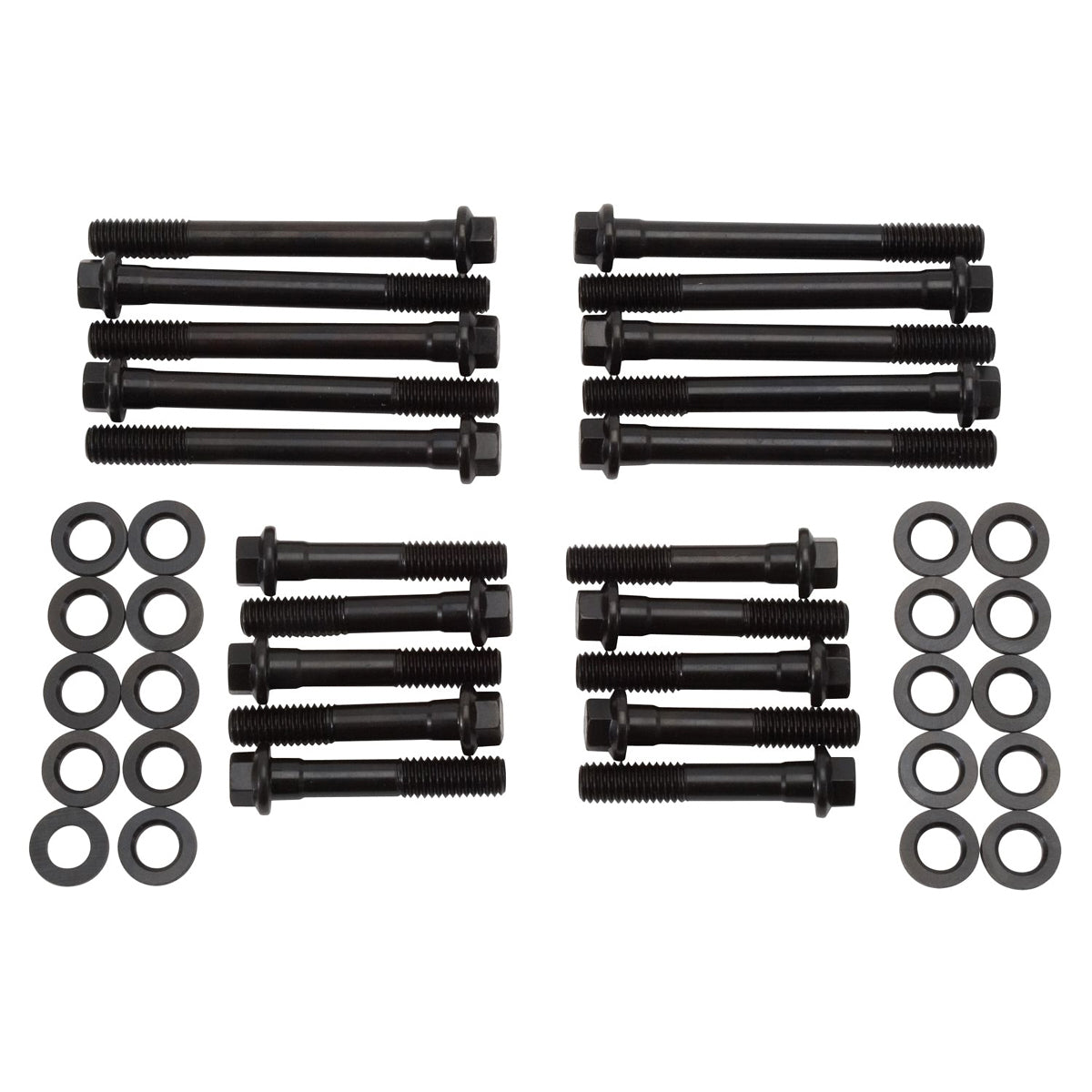 Edelbrock E-Series Head Bolt Kit for Small Block Ford 289-302, Chromoly Hex Head, Black Oxide Finish