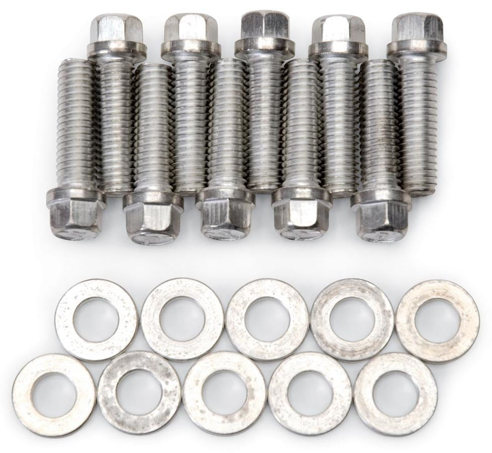Edelbrock 8559 Intake Manifold Bolt Kit for Pontiac V8 Engines, Steel Cadmium Finish