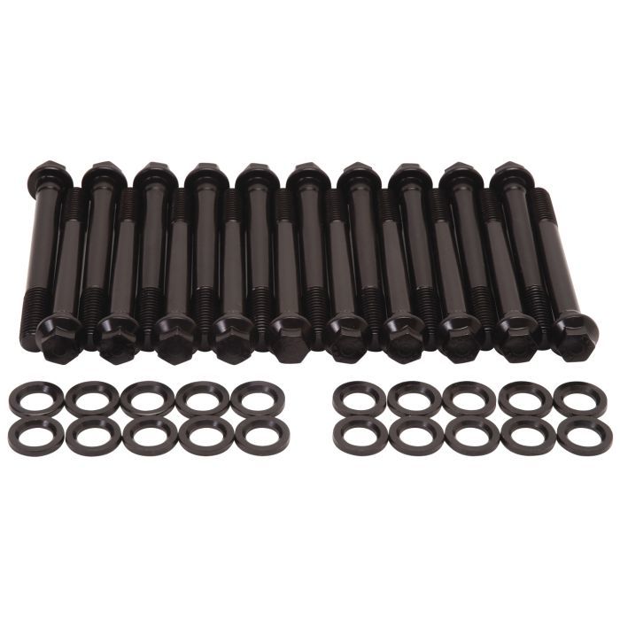 Edelbrock E-Series Head Bolt Kit for Ford 351 Cleveland Engines, Hex Head, Chromoly, Black Oxide Finish