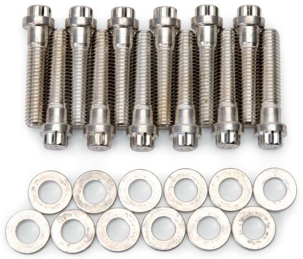 Edelbrock 8579 Intake Manifold Bolt Kit with 12-Point Steel Cadmium Finish for Small Block Mopar Engines