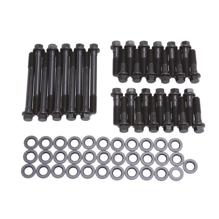 Edelbrock E-Series BBM 440 Head Bolt Kit for Mopar B/RB Engines, Chromoly Hex Head, Black Oxide Finish