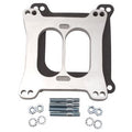 Edelbrock 8715 Carburetor Spacer, 0.5 Inch Thick, Divided Wall, Square Bore, Aluminum, Natural Finish