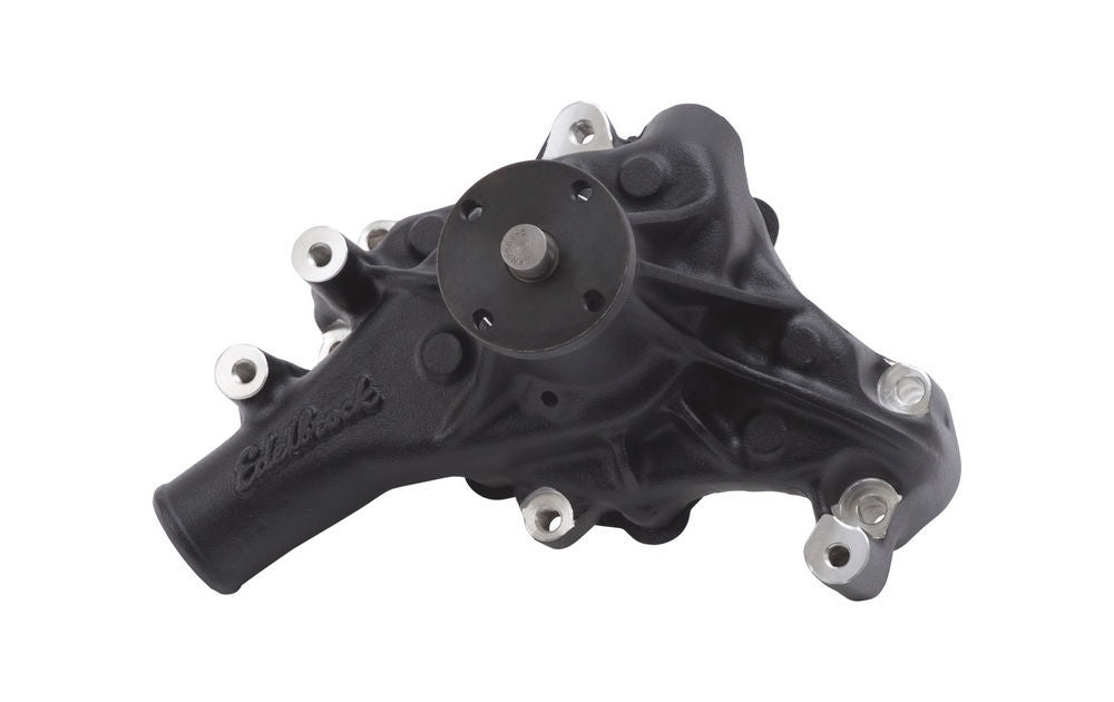 Edelbrock 88113 SBC Water Pump - Long Mechanical Series, 5/8 Inch Pilot, Aluminum Black Finish