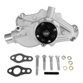 Edelbrock 88150 SBC Water Pump with Mechanical Reverse Rotation, 3/4 Inch Shaft, Short Design, Aluminum Satin Powder Coat