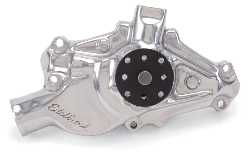 Edelbrock 8820 Victor Series Short Mechanical Water Pump for Small Block Chevy, Polished Aluminum, 5/8 Inch Pilot