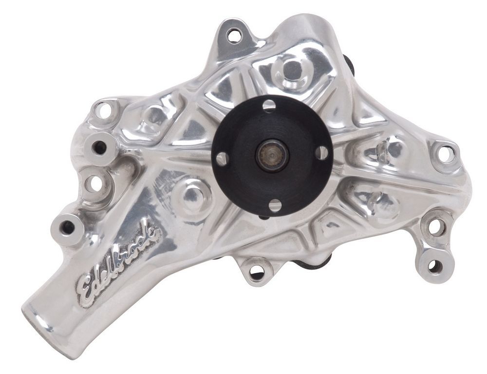 Edelbrock 8821 SBC Water Pump, Mechanical, Long, Polished Aluminum for Small Block Chevy Engines